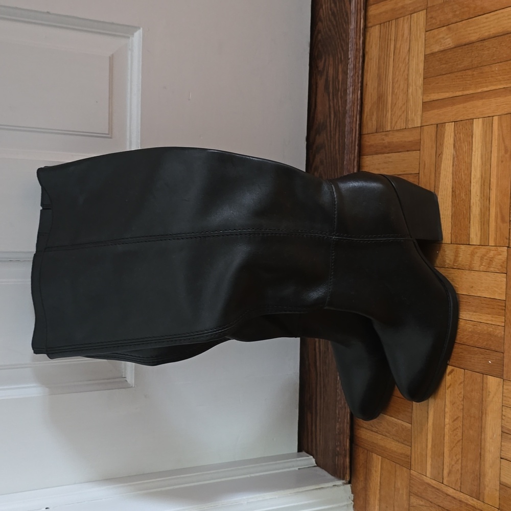 NWT Black Leather Boots Wide Calfs